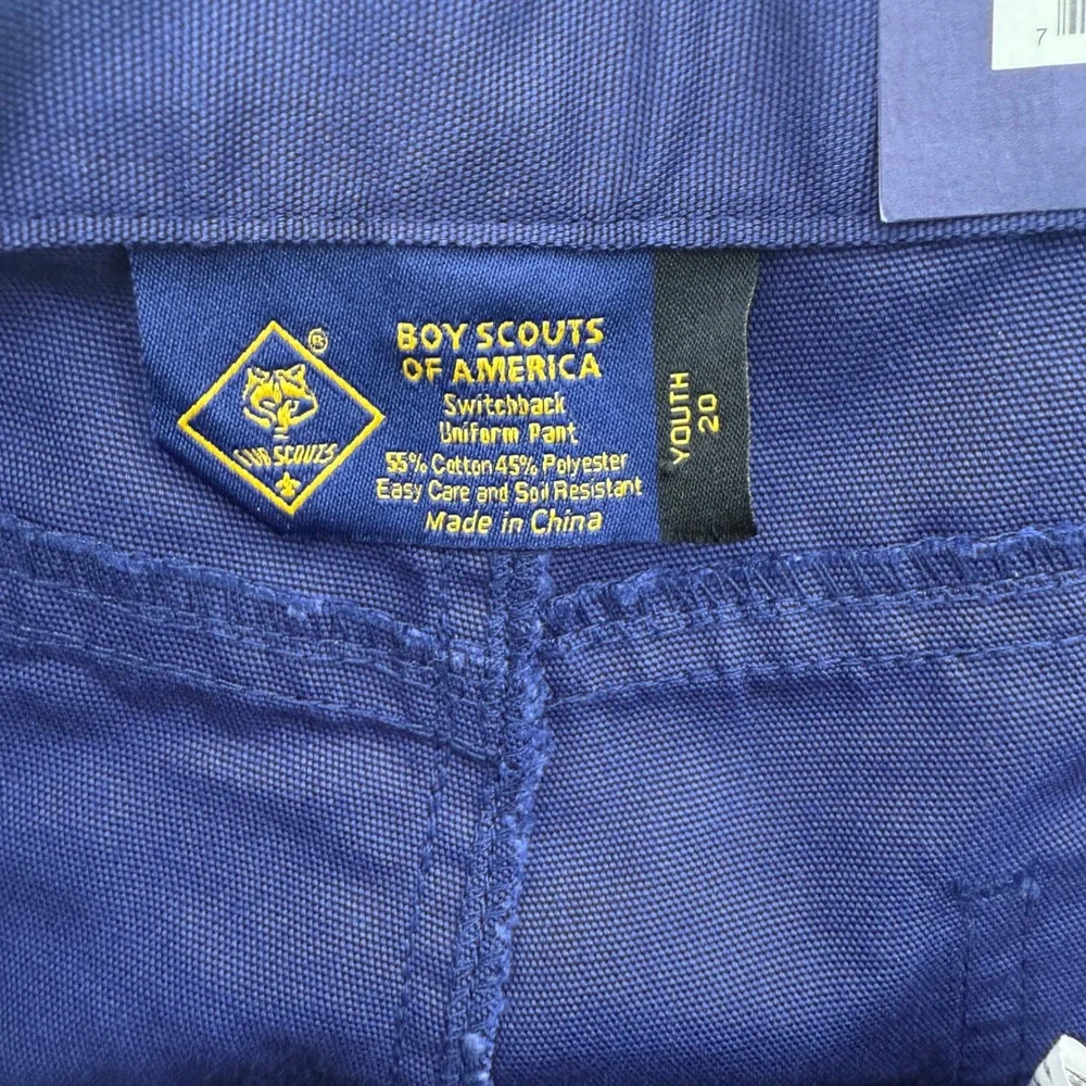 Boy Scouts of America Youth 20 Switchback Uniform Zip Off Cargo‎ Pants Navy Blue